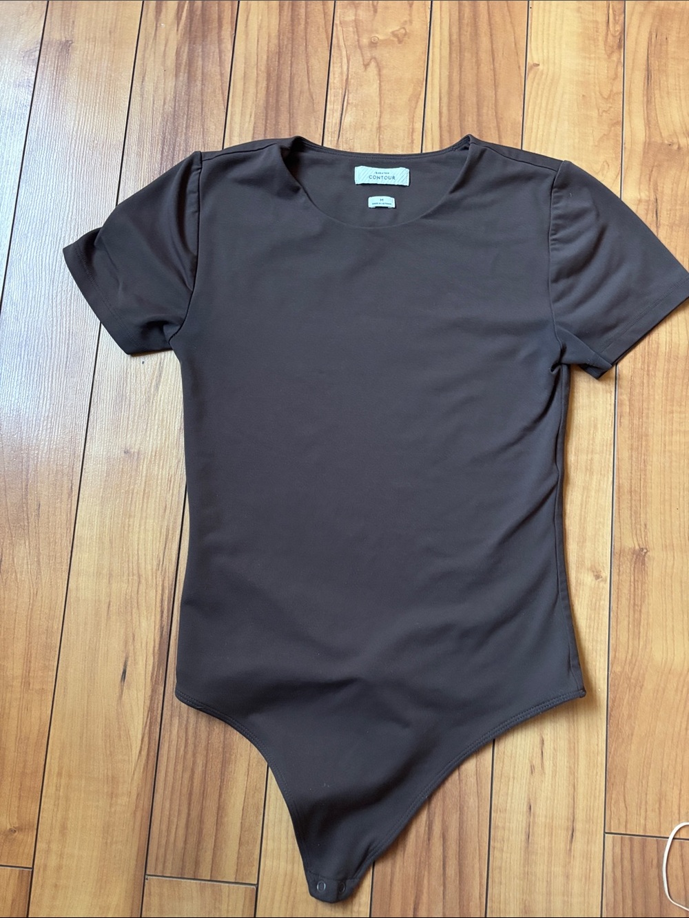 Babaton Brown Short Sleeve Bodysuit